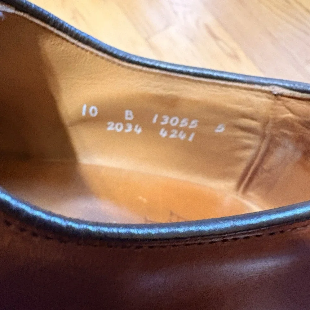 Allen Edmonds Byron Cap Toe Brogue Oxford Mens Size 10 B Brown Leather Shoes